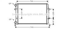 Ava VW2272 Радіатор охолодження двигуна Ava VW2272 Радіатор охолодження двигуна