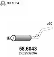 Asso 58.6043 Muffler assy front
