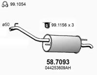 Asso 58.7093 Глушник вихлопних газів кінцевий Asso 58.7093 Глушник вихлопних газів кінцевий