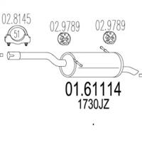 MTS 01.61114 Глушник вихлопних газів кінцевий MTS 01.61114 Глушник вихлопних газів кінцевий