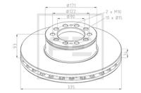 PE Automotive 036.145-00A Диск гальмівний