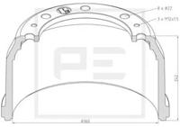 PE Automotive 036.418-00A Барабан гальмівний