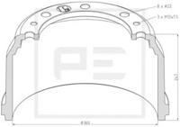 PE Automotive 036.420-00A Барабан гальмівний