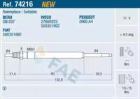 FAE 74216 Свічка розжарювання FAE 74216 Свічка розжарювання