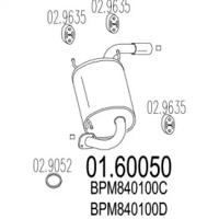 MTS 01.60050 Глушник вихлопних газів кінцевий MTS 01.60050 Глушник вихлопних газів кінцевий