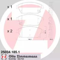 Otto Zimmermann 25034.185.1 Brake pads