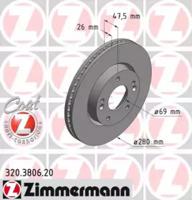 Otto Zimmermann 320.3806.20 Brake disc Otto Zimmermann 320.3806.20 Brake disc