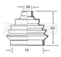 First Line/KeyParts FCB2004 Dust boot kit axle joint First Line/KeyParts FCB2004 Dust boot kit axle joint