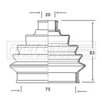 First Line/KeyParts FCB2050 Dust boot kit axle joint