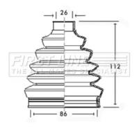 First Line/KeyParts FCB2350R Dust boot kit axle joint First Line/KeyParts FCB2350R Dust boot kit axle joint