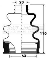 First Line/KeyParts FCB2887 Dust boot kit axle joint