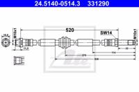Ate 24.5140-0514.3 Hose assy brake