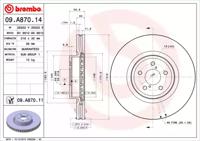 Brembo 09.A870.14 Диск тормозной Brembo 09.A870.14 Диск тормозной