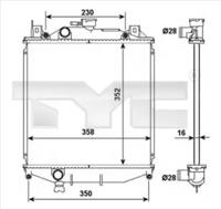 TYC 735-0032 Радіатор охолодження двигуна