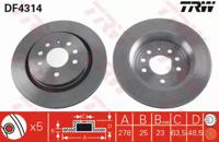 TRW DF4314 Brake disc