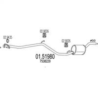 MTS 01.51980 Muffler assy front