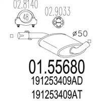 MTS 01.55680 Muffler assy front