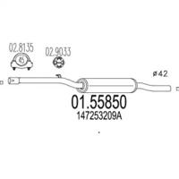 MTS 01.55850 Muffler assy front MTS 01.55850 Muffler assy front