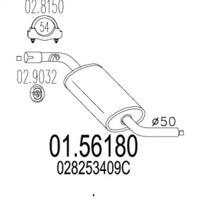 MTS 01.56180 Середній глушник вихлопних газів MTS 01.56180 Середній глушник вихлопних газів
