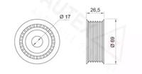 Autex 651031 Ролик натяжний ременя поліклинового Autex 651031 Ролик натяжний ременя поліклинового