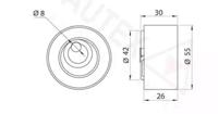 Autex 654236 Ролик натяжной ремня ГРМ