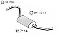 Asso 12.7114 Глушник вихлопних газів кінцевий Asso 12.7114 Глушник вихлопних газів кінцевий