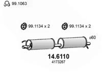 Asso 14.6110 Muffler assy front