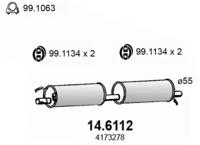 Asso 14.6112 Muffler assy front