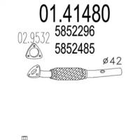 MTS 01.41480 Випускна труба відпрацьованих газів