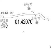 MTS 01.42070 Випускна труба відпрацьованих газів