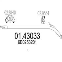 MTS 01.43033 Випускна труба відпрацьованих газів MTS 01.43033 Випускна труба відпрацьованих газів