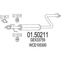 MTS 01.50211 Muffler assy front