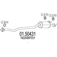 MTS 01.50431 Muffler assy front