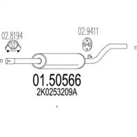 MTS 01.50566 Muffler assy front MTS 01.50566 Muffler assy front