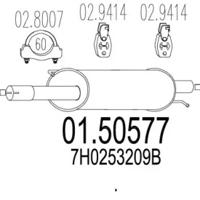 MTS 01.50577 Muffler assy front