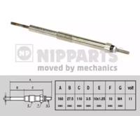 Nipparts N5712027 Свічка розжарювання Nipparts N5712027 Свічка розжарювання