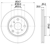 Hella 8DD 355 112-301 Brake disc