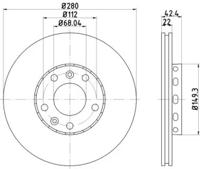 Hella 8DD 355 113-321 Brake disc
