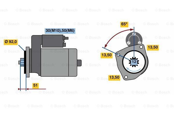 Bosch 0 001 261 026 Starter