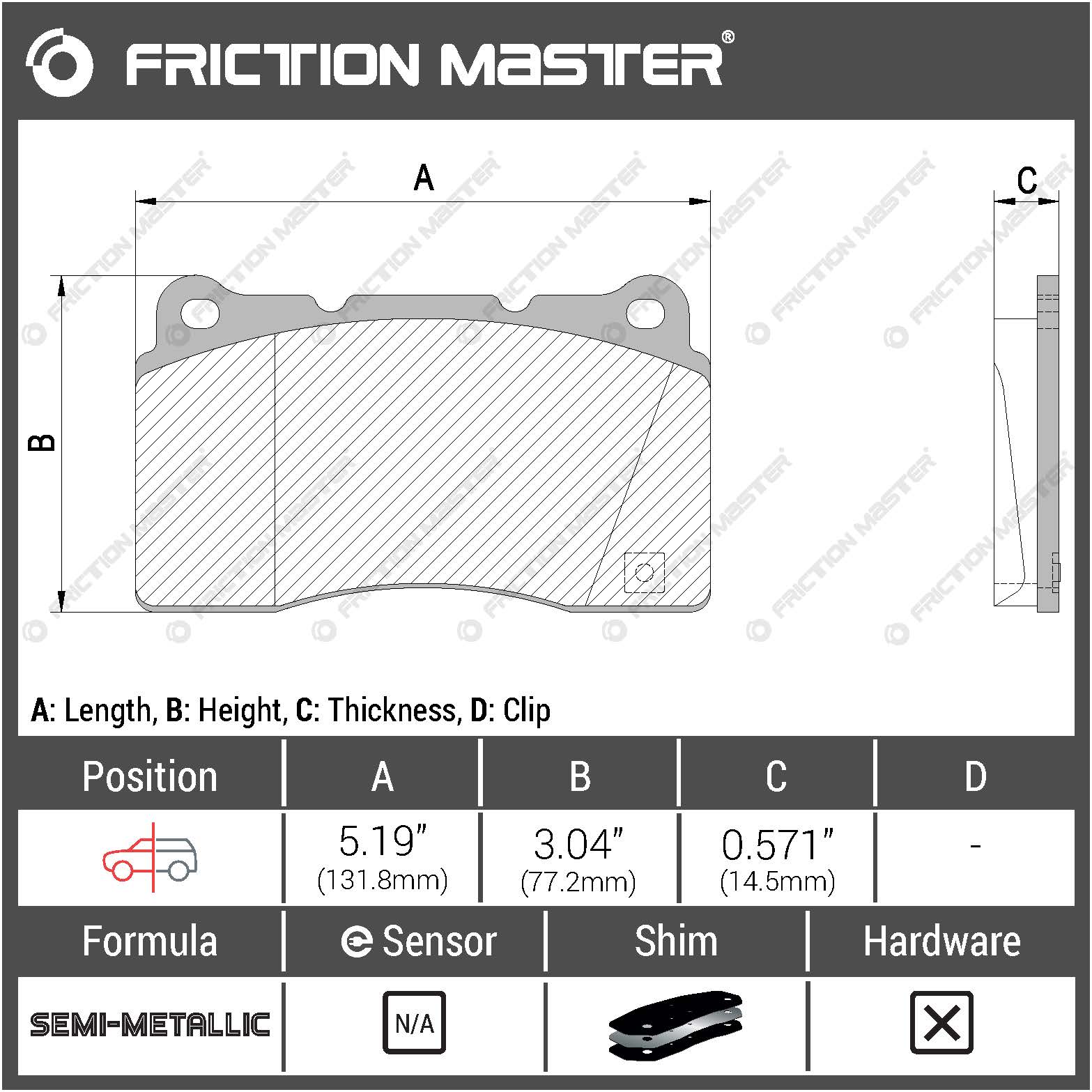 Friction Master MKD1001 Brake pads