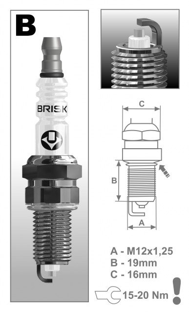 Brisk BR14YC9 Spark plug