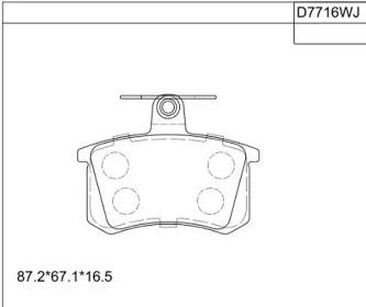 Asimco KD7716W Колодки гальмівні Asimco KD7716W Колодки гальмівні
