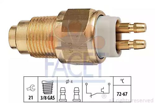 Facet 7.5125 Термовимикач вентилятора радіатора