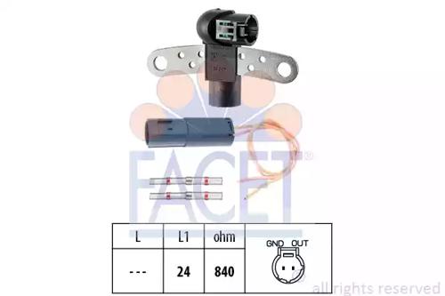 Facet 9.0199K Датчик положения коленвала Facet 9.0199K Датчик положения коленвала