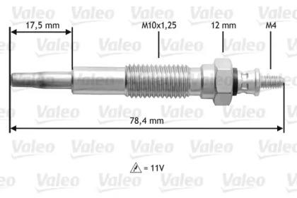 Valeo 345214 Свічка розжарювання Valeo 345214 Свічка розжарювання