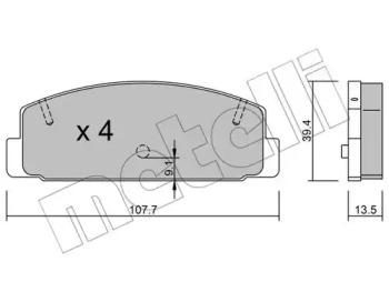 Metelli 22-0302-1 Колодки гальмівні