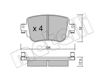 Metelli 22-0980-0 Колодки гальмівні Metelli 22-0980-0 Колодки гальмівні