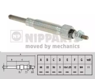 Nipparts J5711009 Свеча накала Nipparts J5711009 Свеча накала