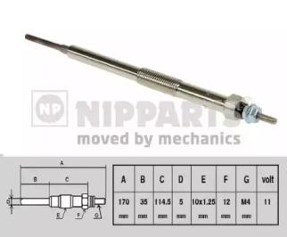 Nipparts J5715010 Свічка розжарювання Nipparts J5715010 Свічка розжарювання