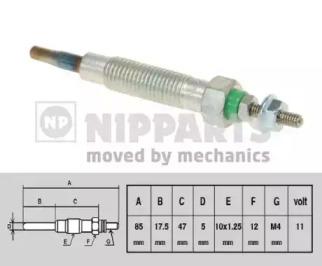 Nipparts J5715012 Свеча накала Nipparts J5715012 Свеча накала